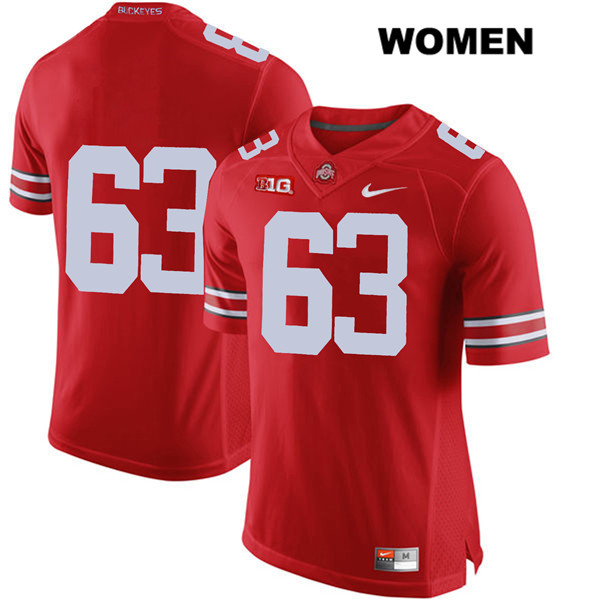 Ohio State Buckeyes Women's Kevin Woidke #63 Red Authentic Nike No Name College NCAA Stitched Football Jersey IW19R81KY